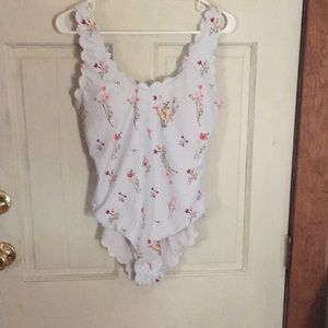 One piece floral bathing suit